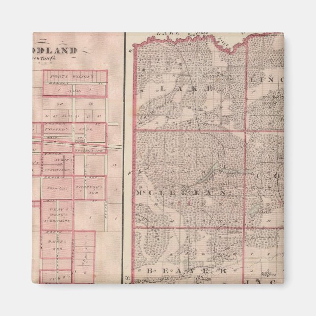 Imã Mapa do Condado de Newton com a Goodland e Kentlan (Frente)