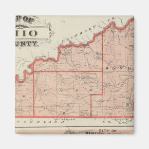 Imã Mapa do condado de Ohio com Cidade da Ascensão Su