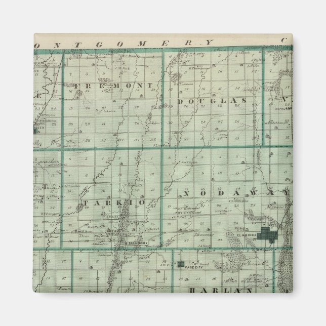 Imã Mapa do Condado de Page, Estado de Iowa (Frente)