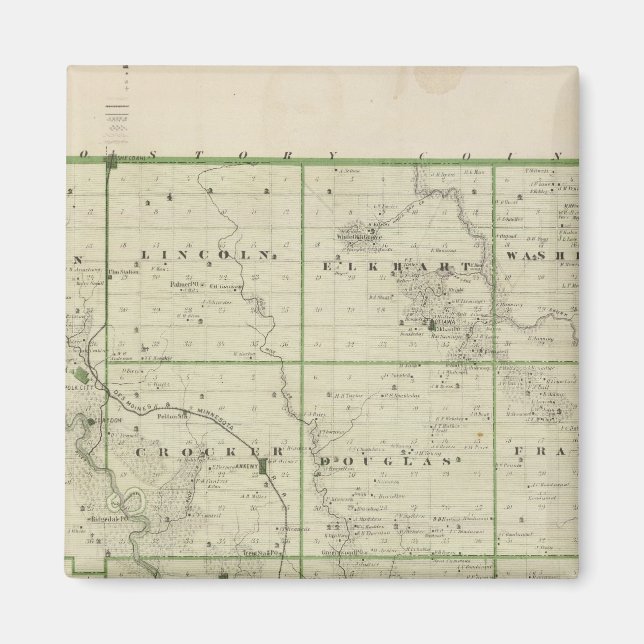 Imã Mapa do Condado de Polk, Estado de Iowa (Frente)