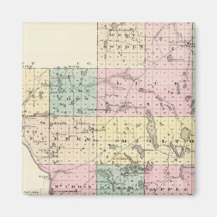 Imã Mapa do Condado de Polk, Estado de Wisconsin