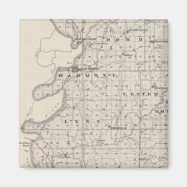 Imã Mapa do Condado de Posey (Frente)