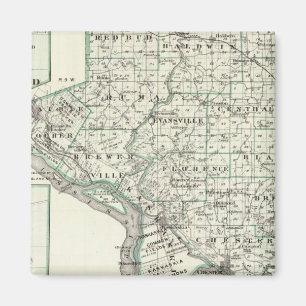 Imã Mapa do Condado de Randolph, Red Bud e Chester