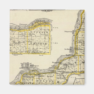 Imã Mapa do Condado de Rock Island e de Dixon