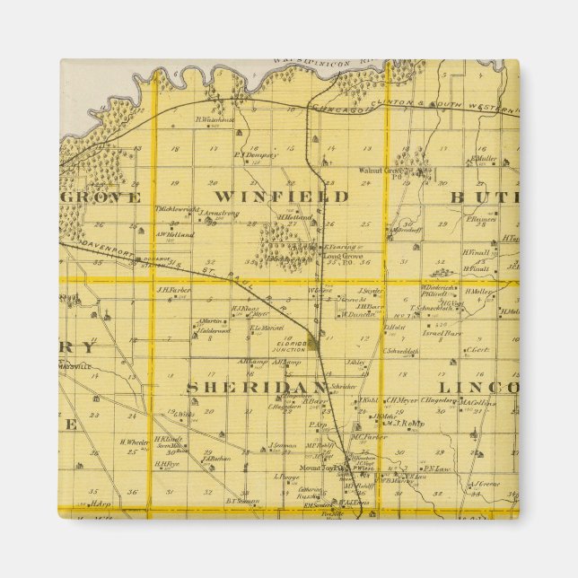 Imã Mapa do Condado de Scott, Estado de Iowa (Frente)