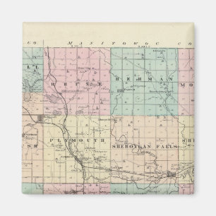 Imã Mapa do Condado de Sheboygan, Estado de Wisconsin