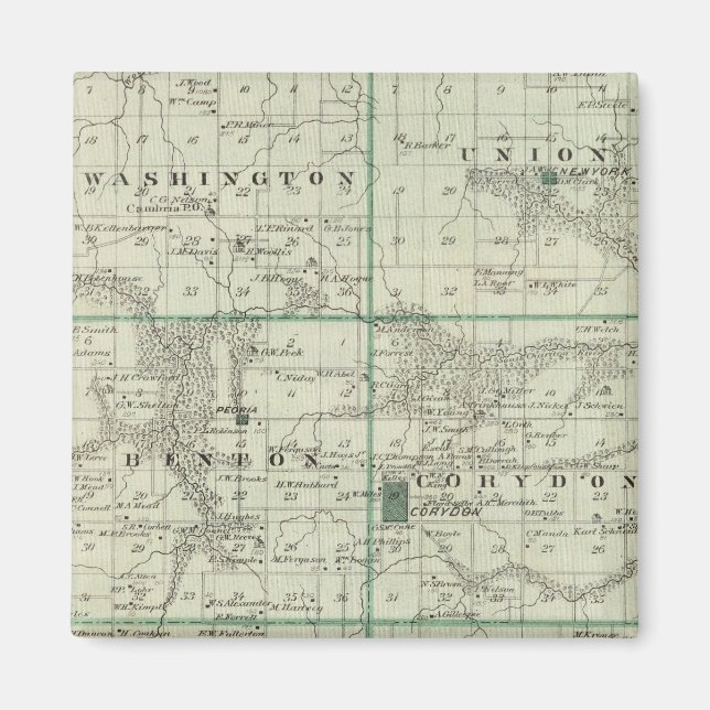 Imã Mapa do Condado de Wayne, Estado de Iowa (Frente)