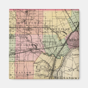 Imã Mapa do Condado de Wayne, Michigan