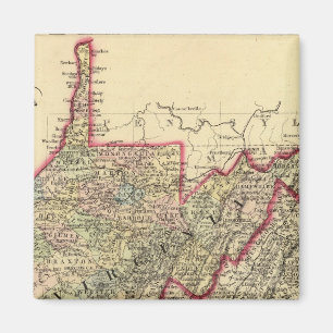 Imã Mapa do Condado de West Virginia