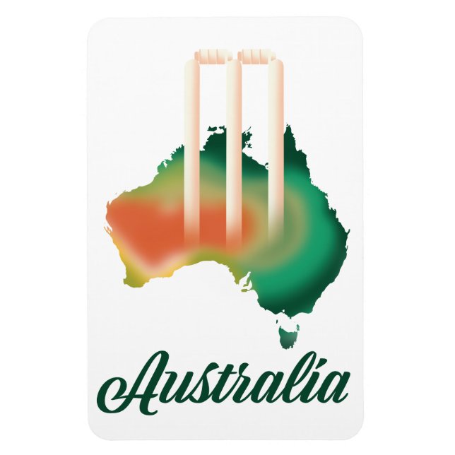 Ímã Mapa do críquete da Austrália. (Vertical)