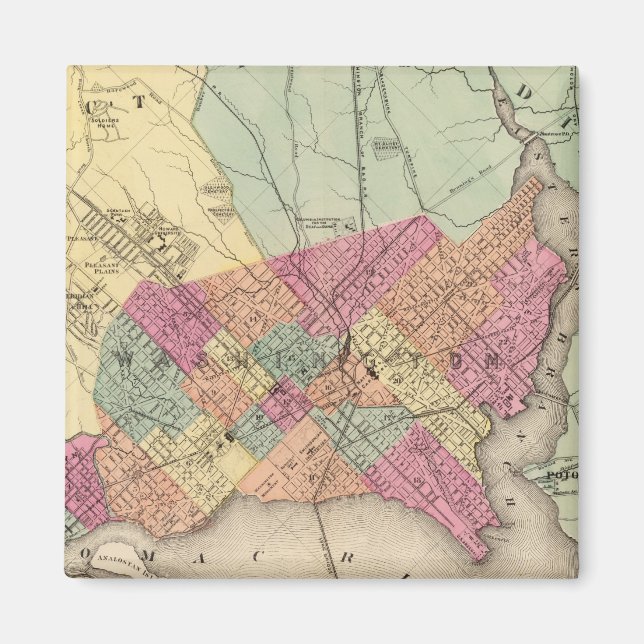 Imã Mapa do Distrito de Colúmbia, Washington (Frente)