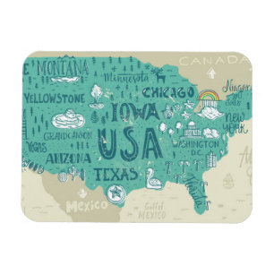 Ímã Mapa do Doodle dos EUA