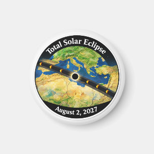 Imã Mapa do Eclipse Solar Total de 2027