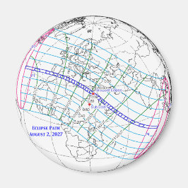 Imã Mapa do Eclipse Solar Total de 2027