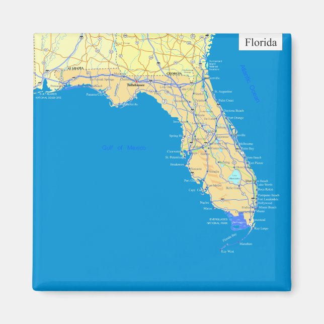 Imã Mapa do estado da Flórida (Frente)