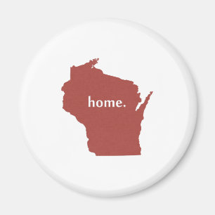 Imã Mapa do estado da silhueta doméstica de Wisconsin