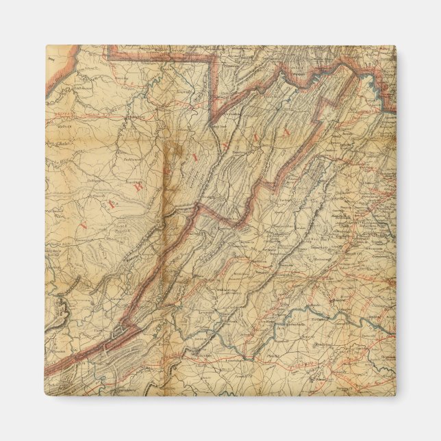 Imã Mapa do Estado da Virgínia (Frente)