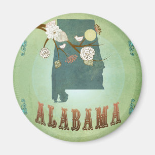 Imã Mapa do estado de Alabama - verde