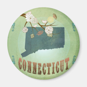 Imã Mapa do estado de Connecticut - verde