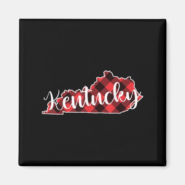 Imã Mapa do Estado de Kentucky Xadrez de Búfalo Natal  (Frente)