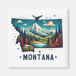 Imã Mapa do Estado de Montana da Retro Vintage