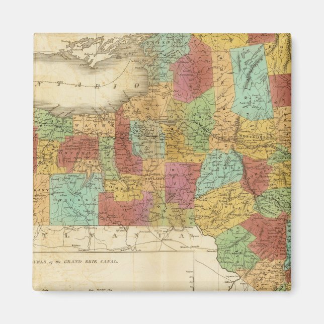 Imã Mapa Do Estado De Nova Iorque (Frente)