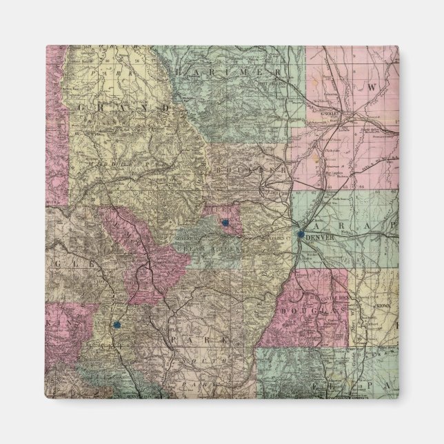 Imã Mapa do Estado do Colorado (Frente)