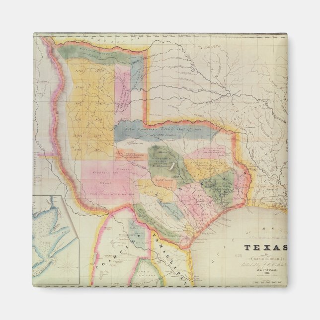 Imã Mapa do Estado do Texas | 1835 (Frente)