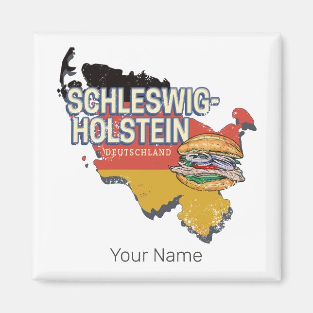 Imã Mapa do Estado Federal de Schleswig-Holstein Alema (Frente)