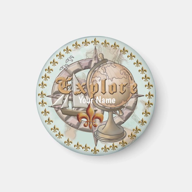 Imã Mapa do Explorer (Frente)