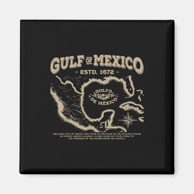 Imã Mapa Do Golfo Do México Em 1672 (Frente)