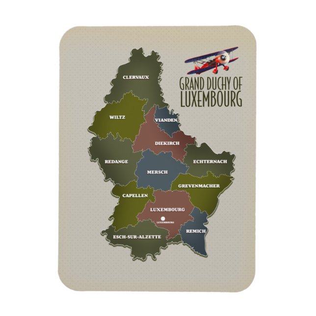 Ímã Mapa do grão-ducado do Luxemburgo (Vertical)