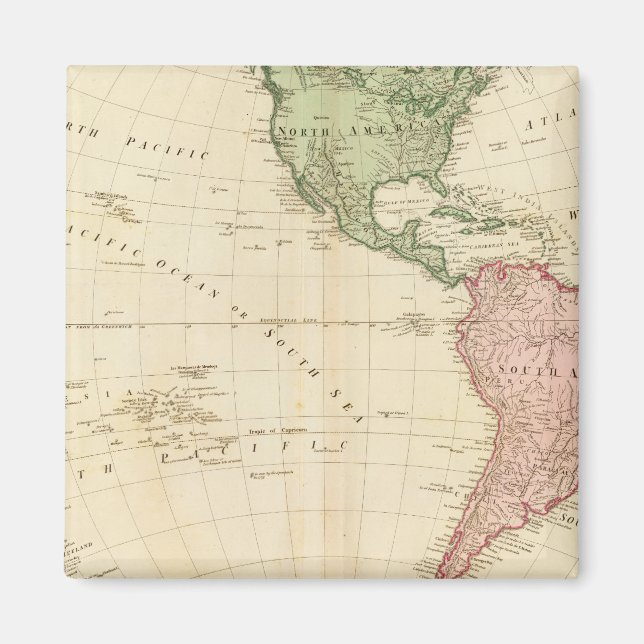 Imã mapa do hemisfério oeste (Frente)
