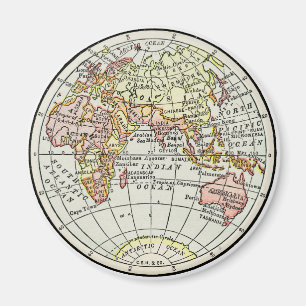Imã Mapa do Hemisfério Oriental Globo Viagem Arte