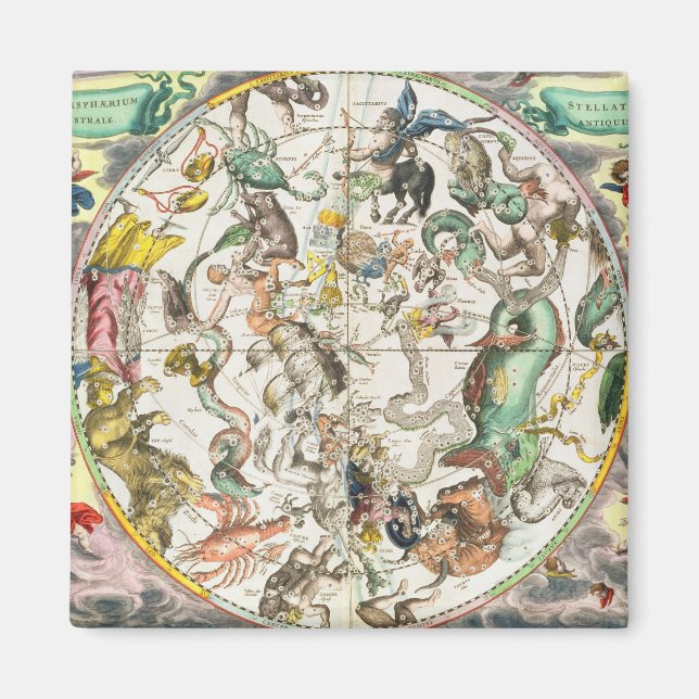 Imã Mapa do Hemisfério Sul, de "A Celestia" (Frente)