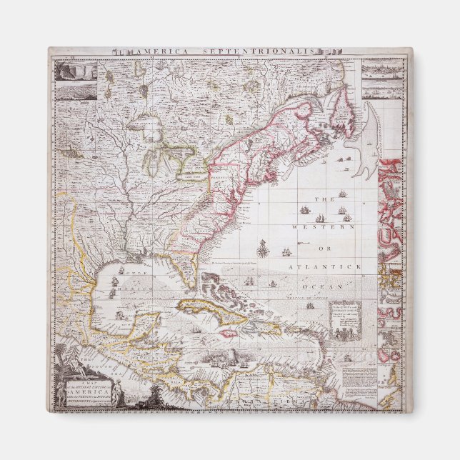 Imã Mapa do Império Britânico na América (Frente)