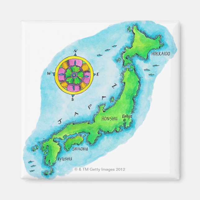 Imã Mapa do Japão (Frente)