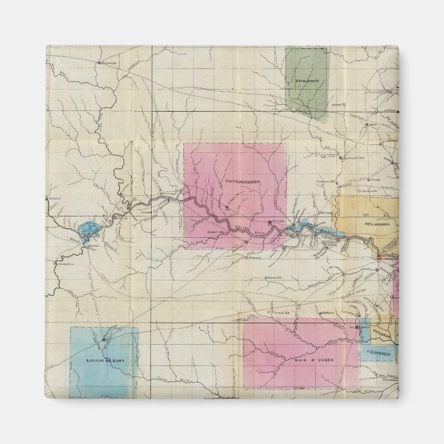 Imã Mapa do Kansas Oriental (Frente)