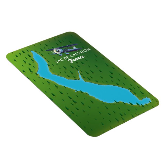 Ímã Mapa do Lac de Castillon França (Lado Direito)