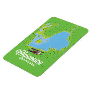 Ímã mapa do lago do chiemsee Alemanha