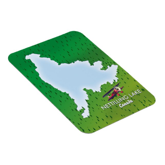 Ímã Mapa do lago Hubbard no norte de Michigan Magnet (Lado Direito)