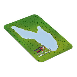 Ímã Mapa do lago Hubbard no norte do Michigan