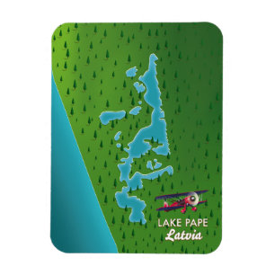 Ímã Mapa do Lago Pape Letônia