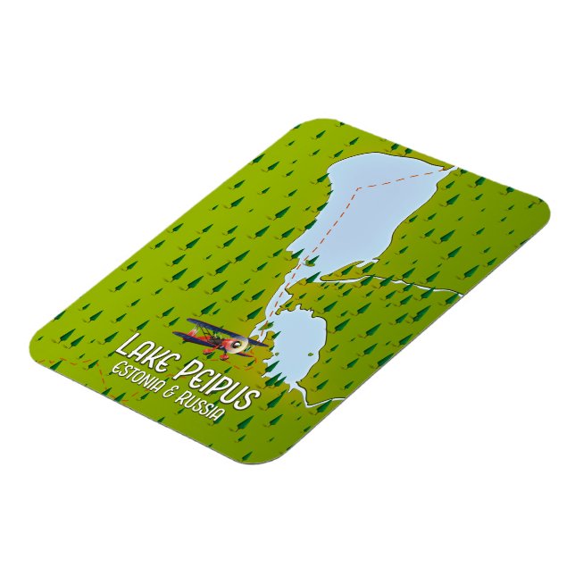 Ímã Mapa do lago Peipus Estônia e Rússia (Left Side)