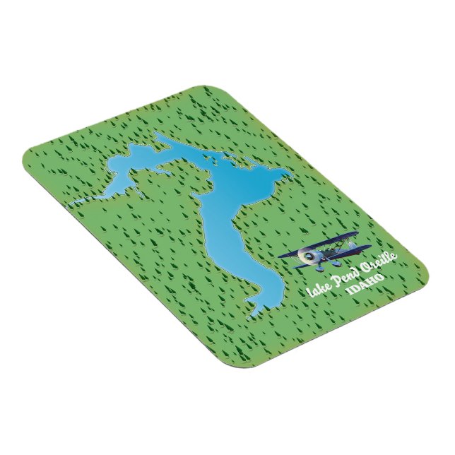 Ímã Mapa do Lago Pend Oreille Idaho (Lado Direito)