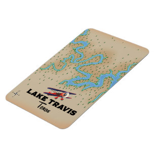 Ímã Mapa do Lago Travis Texas