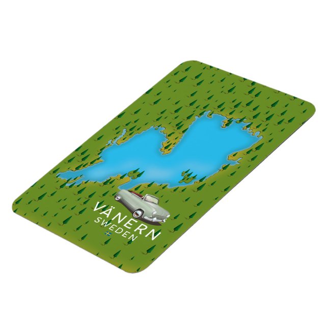 Ímã Mapa do lago Vänern na Suécia (Left Side)