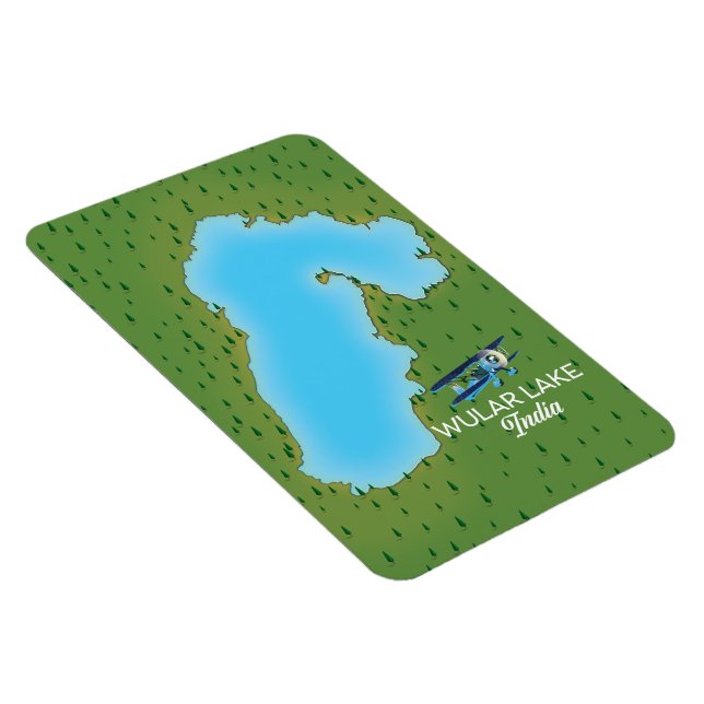 Ímã Mapa do Lago Wular na Índia (Lado Direito)