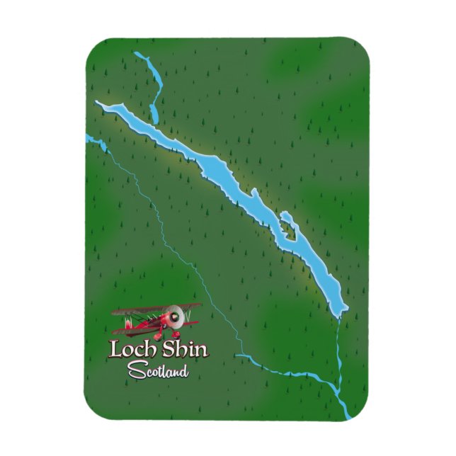 Ímã Mapa do Loch Shin Escócia (Vertical)