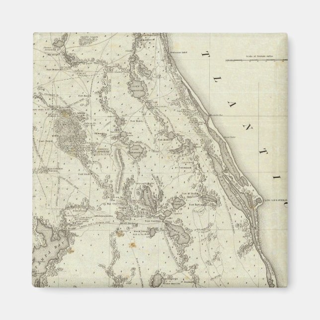 Imã Mapa Do Lugar De Guerra Na Flórida (Frente)